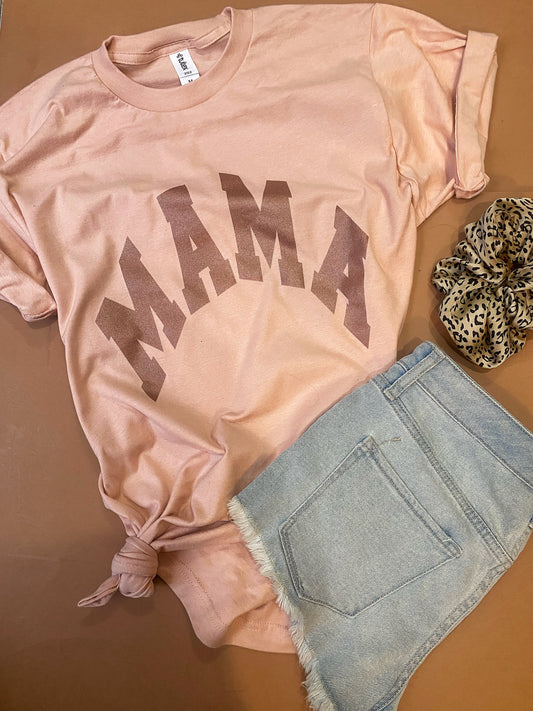 MAMA - Peach + Rose Gold tee