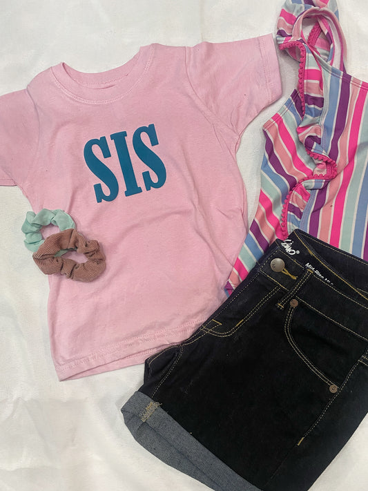 SIS - Pink + turquoise tee