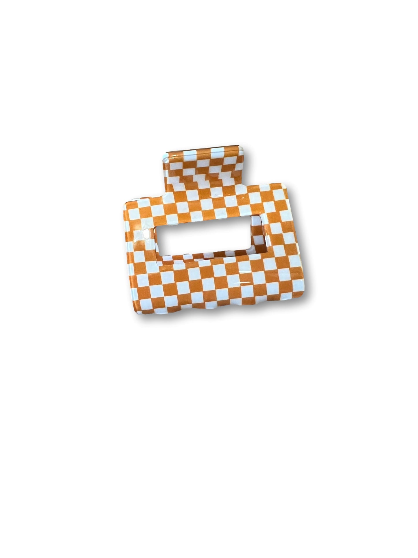 Rust Checkered - Hair Claw Clip