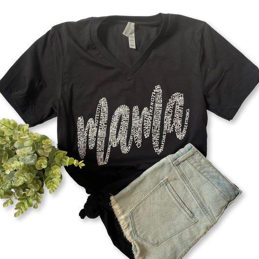 About a Mama - Black V-Neck