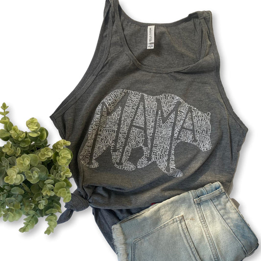 What's in A Mama Bear - athletic grey tank