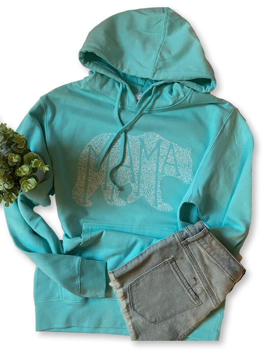What's in a Mama Bear - mint hoodie