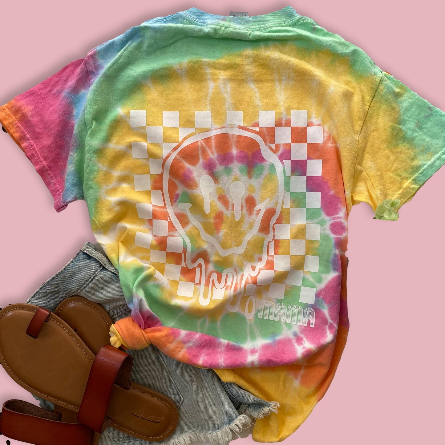 MAMA CHECKERED SMILEY - tie dye