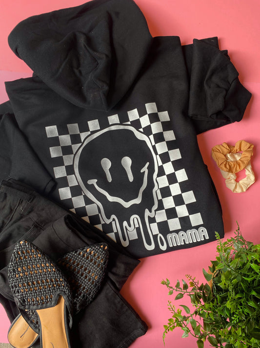 Checkered Smiley - MAMA hoodie