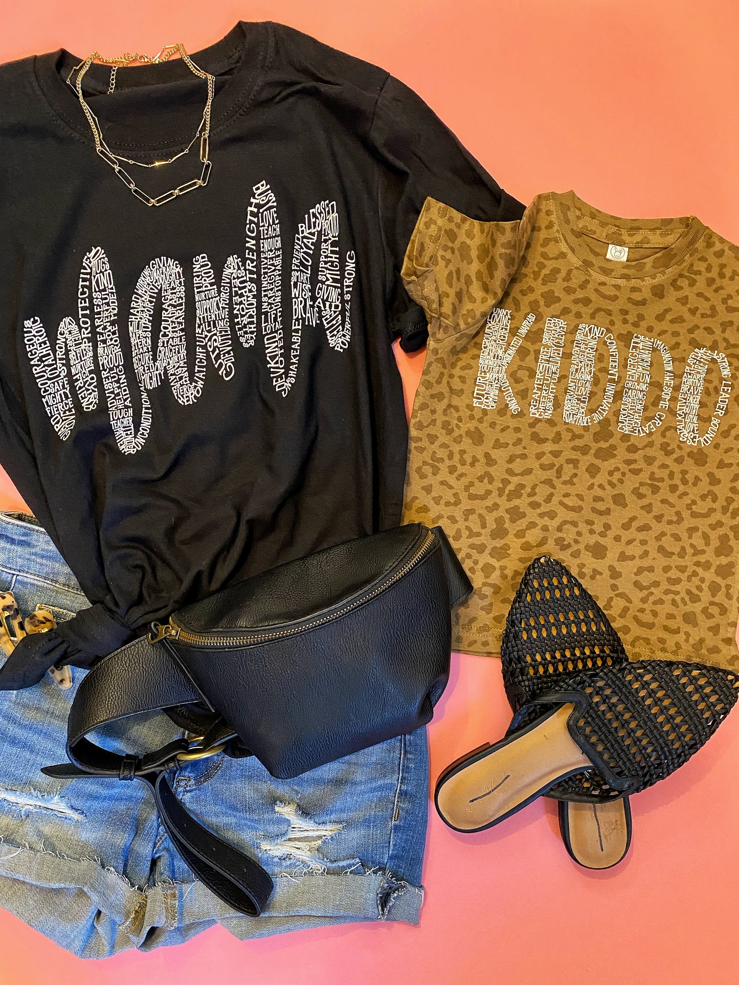 About a mama + kiddo - Black + Leopard