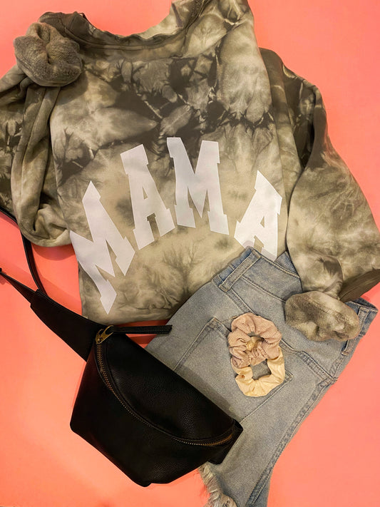 MAMA - Olive tie dye sweatshirt