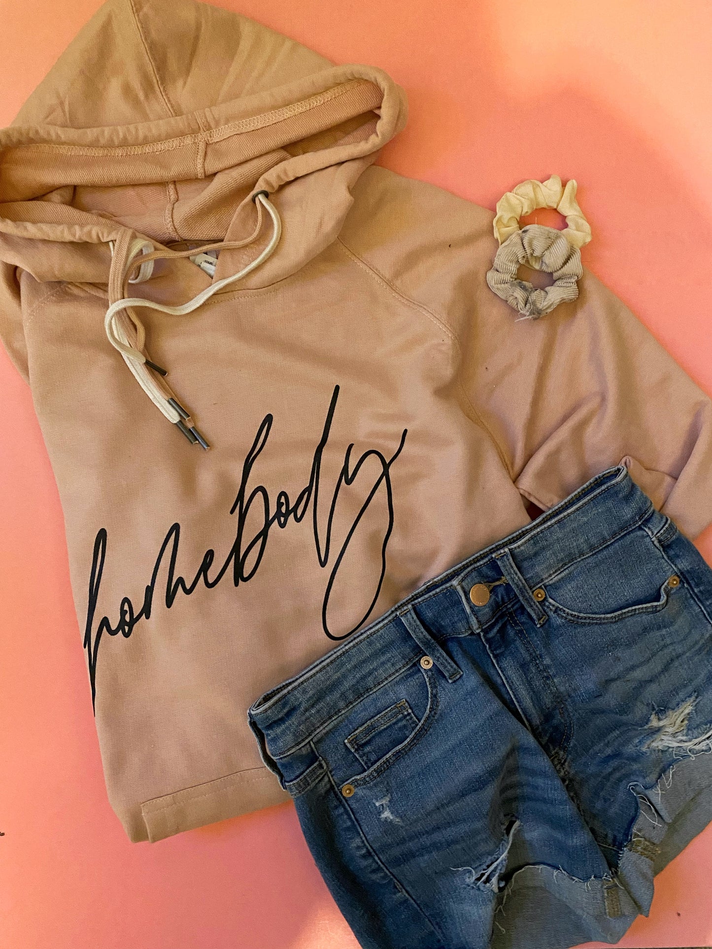 Homebody - Peach French Terry double drawcord sweatshirt