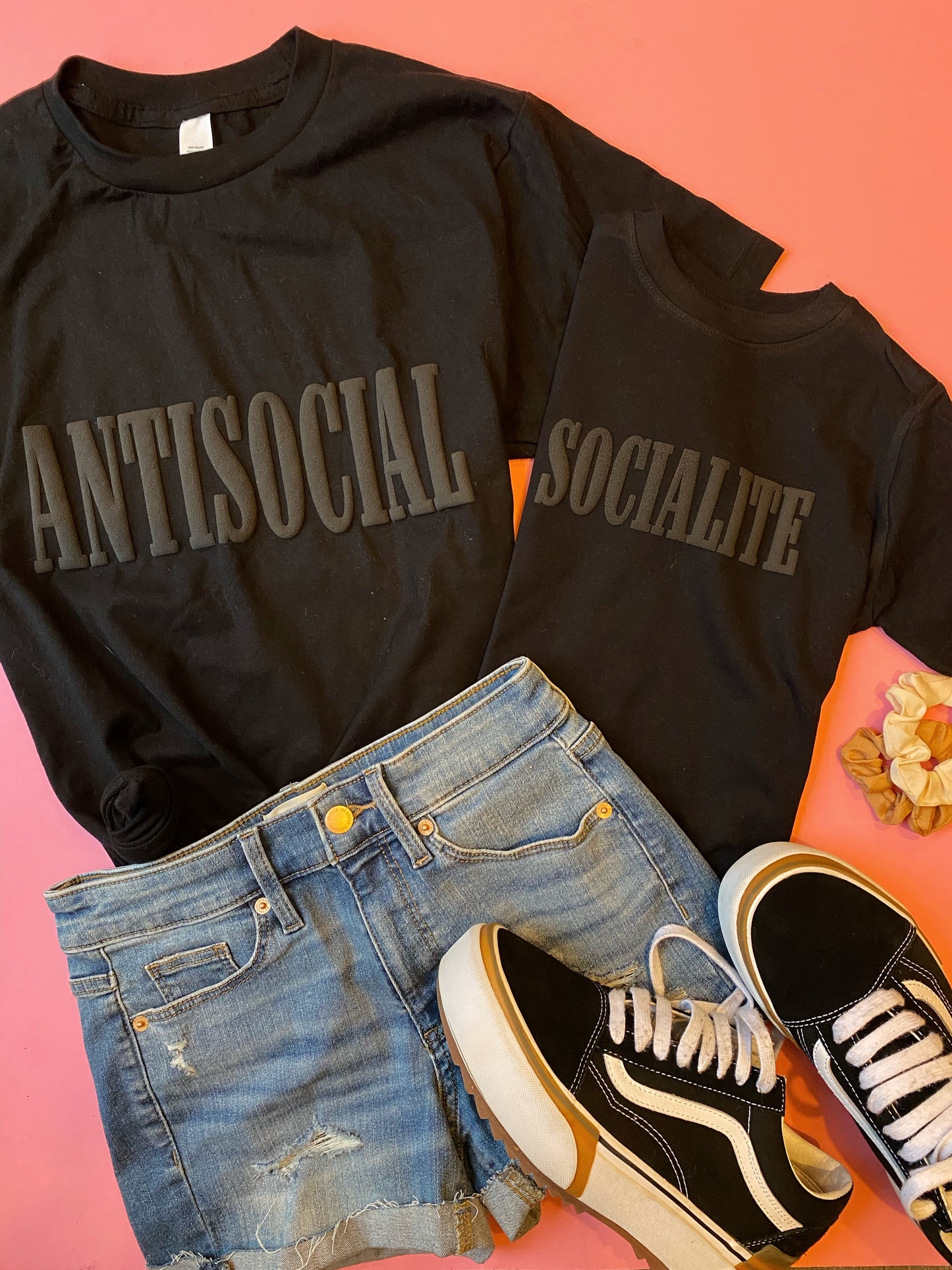 ANTISOCIAL + SOCIALITE - Black PUFF (matching)