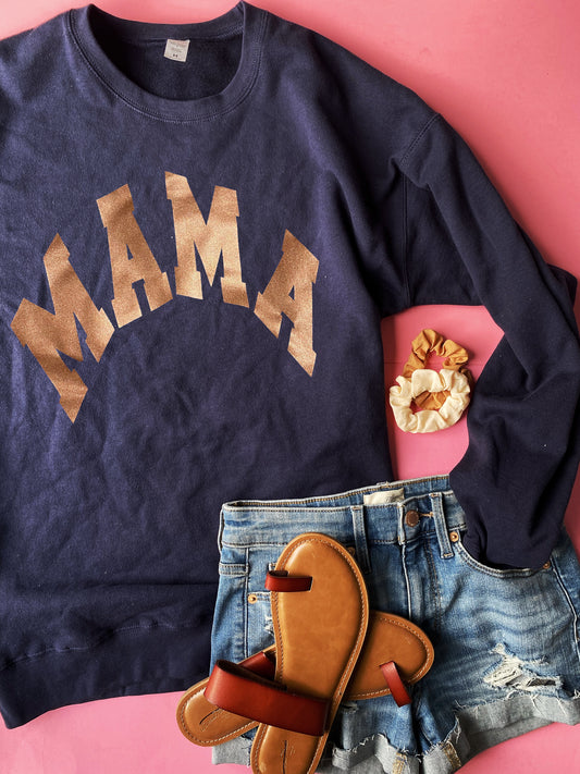 MAMA - Rose Gold - Navy Sweatshirt