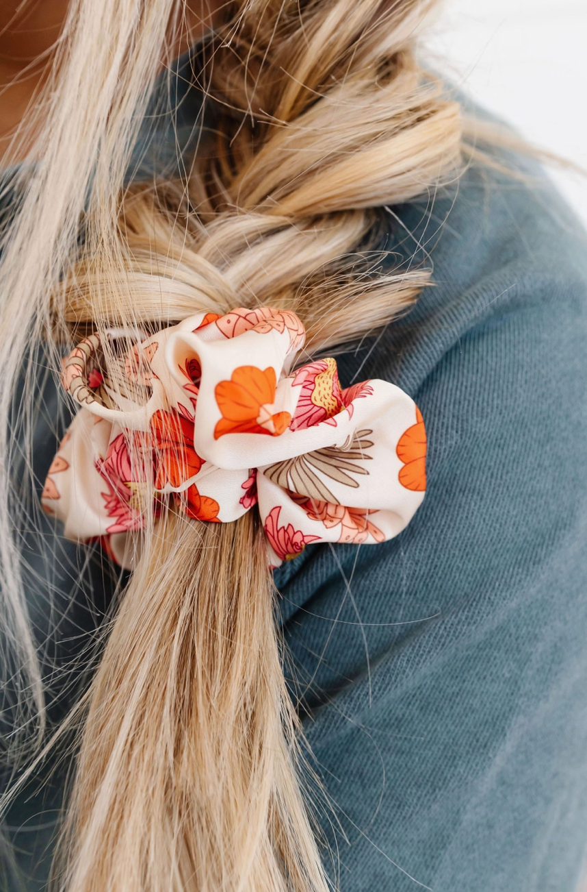 Floral Pet Bandana + Scrunchie Slide on Collar
