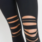 Shredded Knee Laser-Cut high waist leggings