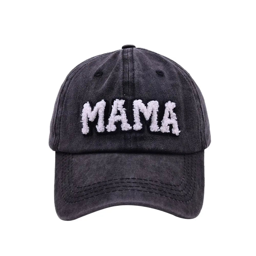 Chenille Mama Cap - black