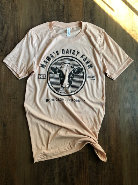 MAMA'S DAIRY FARM dusty rose tee