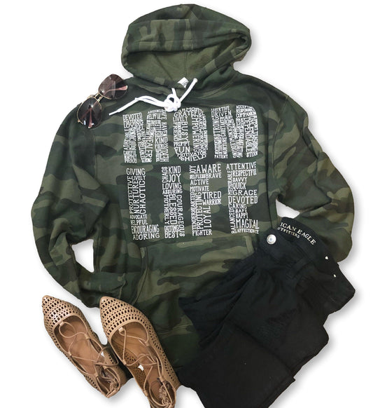 MOM LIFE Camo Hoodie