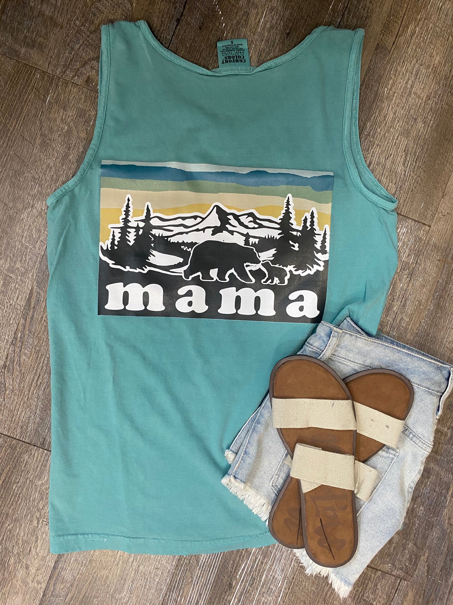 MAMA pocket comfort colors tank