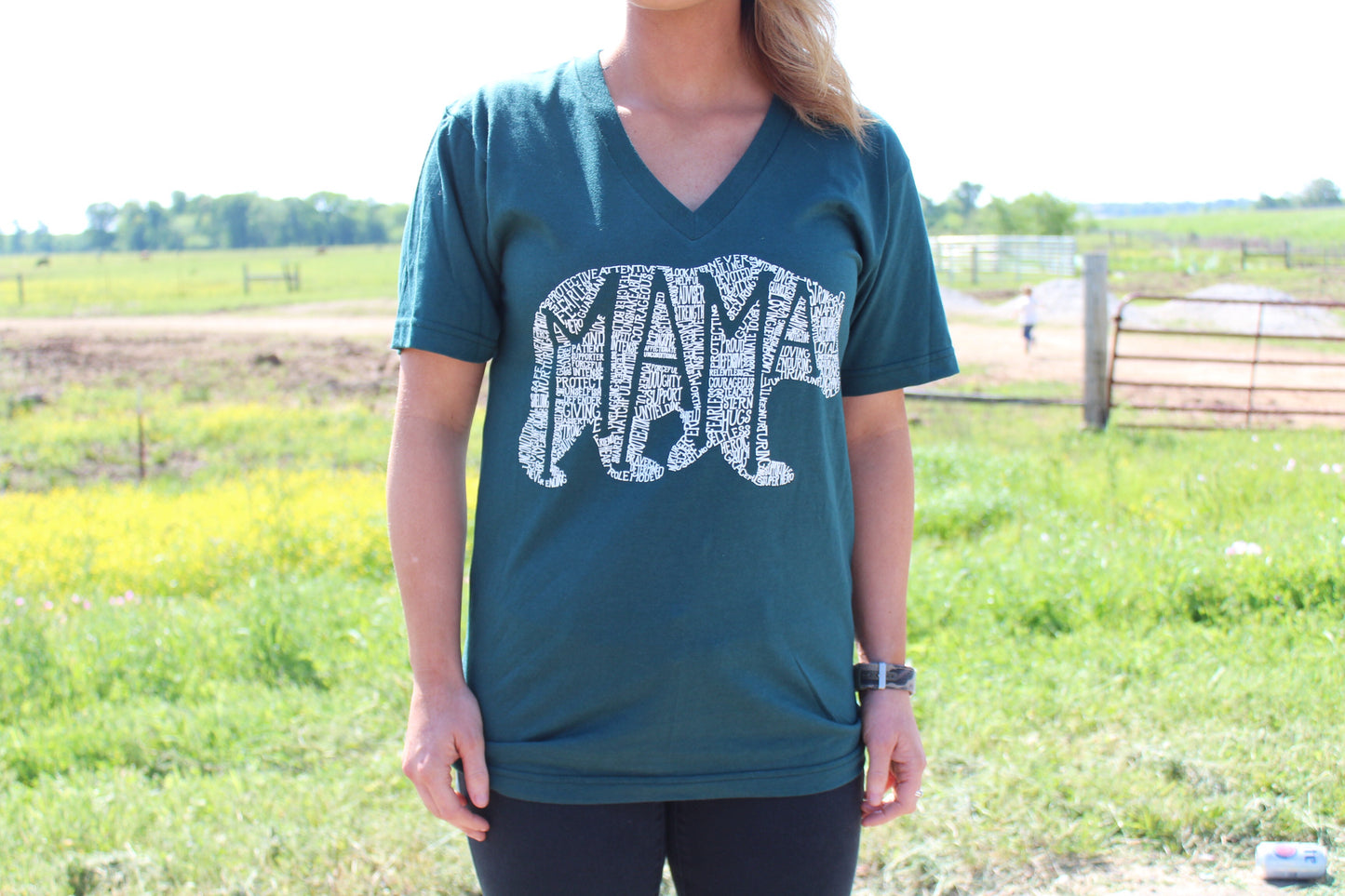 Forest Green What’s In A Mama V-Neck