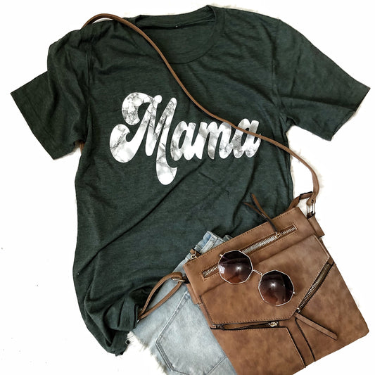 Marble Mama Forest Green tee