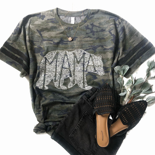 What's In A Mama Jersey Bear - Camo