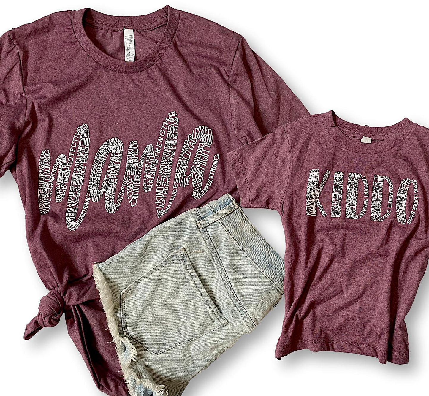 About a mama + kiddo - Heather Maroon (matching)