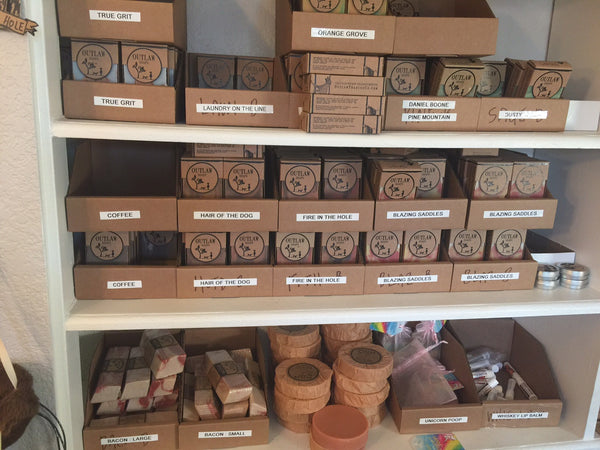 handmade soap on shelves