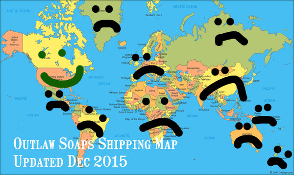 Outlaw Soaps Shipping Map