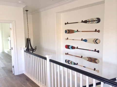 staircase canoe paddle display
