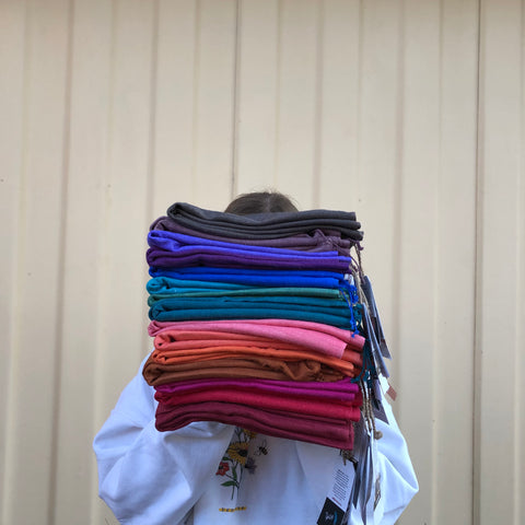 Colourful ethical rainbow scarfs