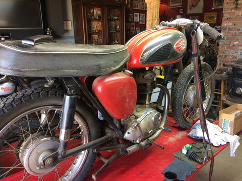 1965 BSA C15 On Lift