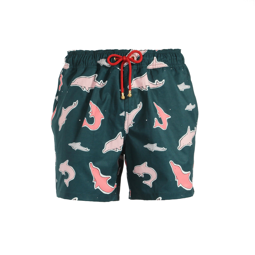 pink dolphin swim trunks