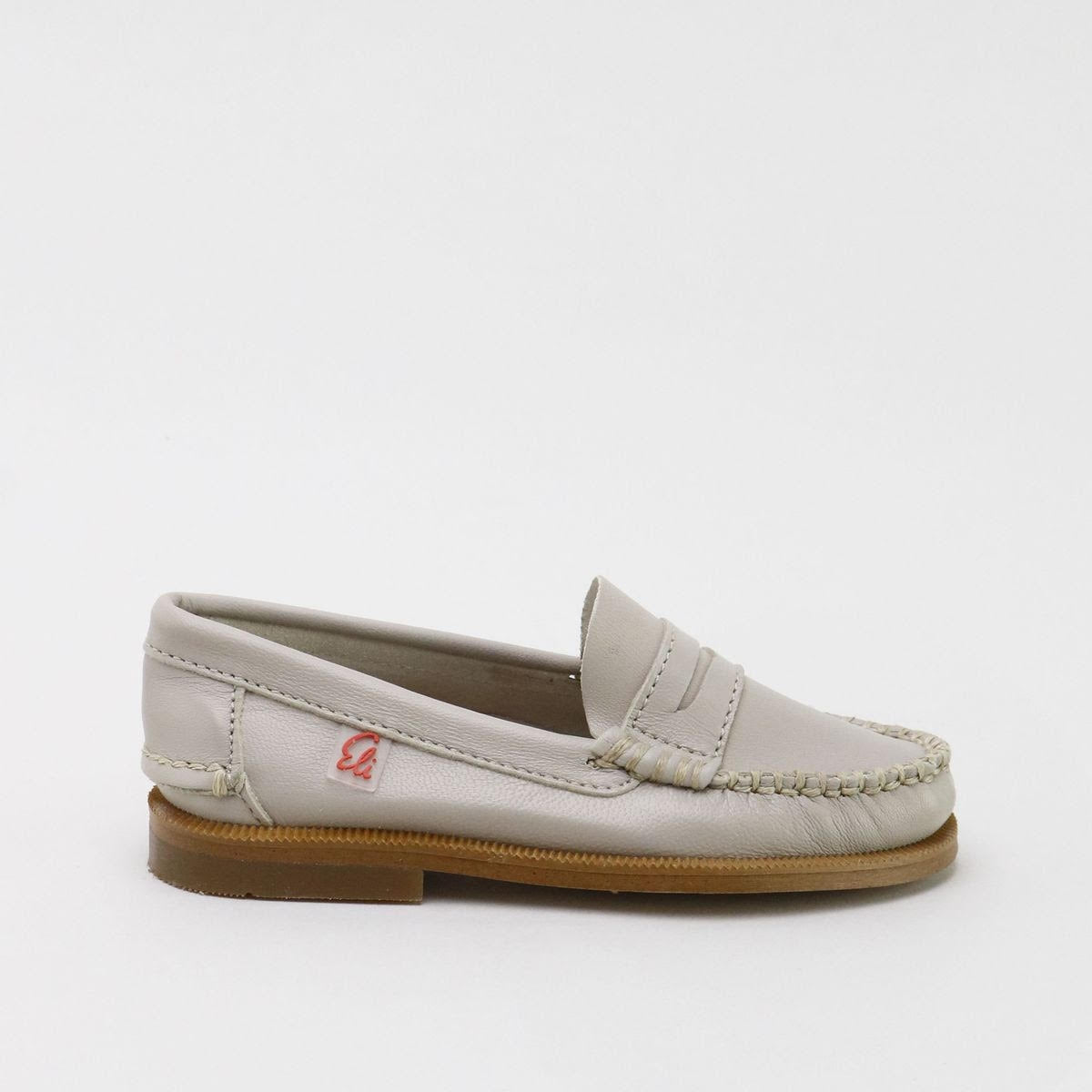 PAPANATAS LIGHT GREY LEATHER PENNY LOAFER [Final Sale] Luibelle