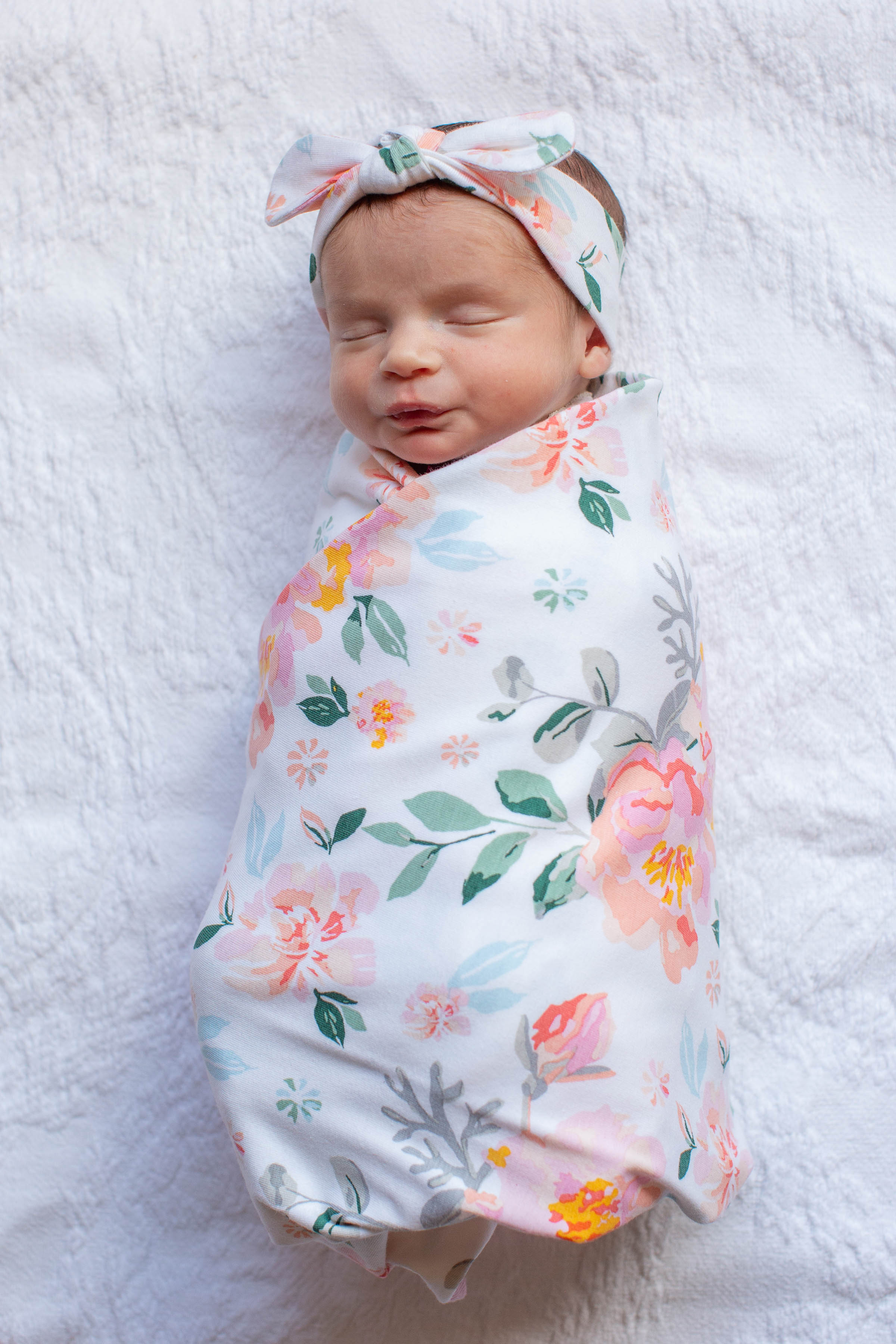 Pink Floral Baby Girl Swaddle Blanket 