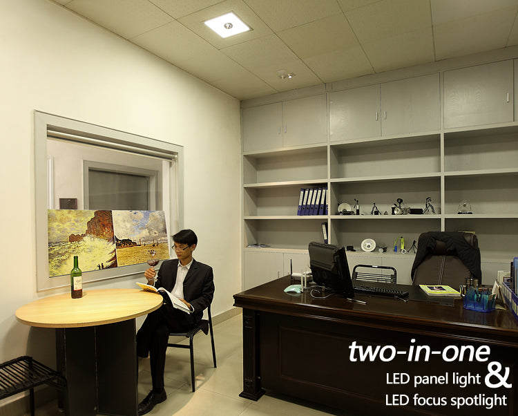 two-in-one,led panel light and led focus spotlight