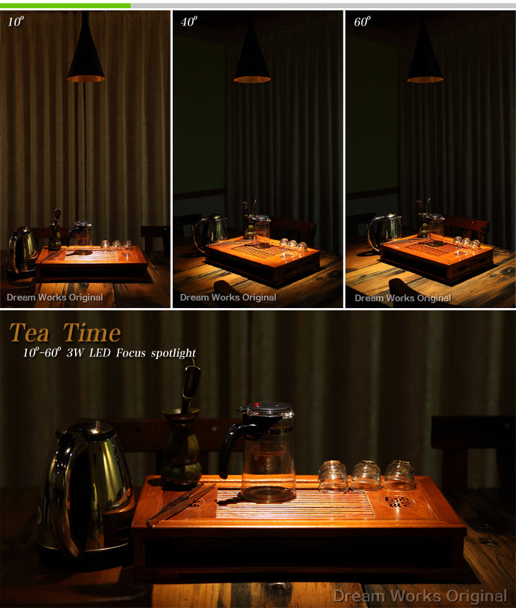 led focus spotlight application of tea time 