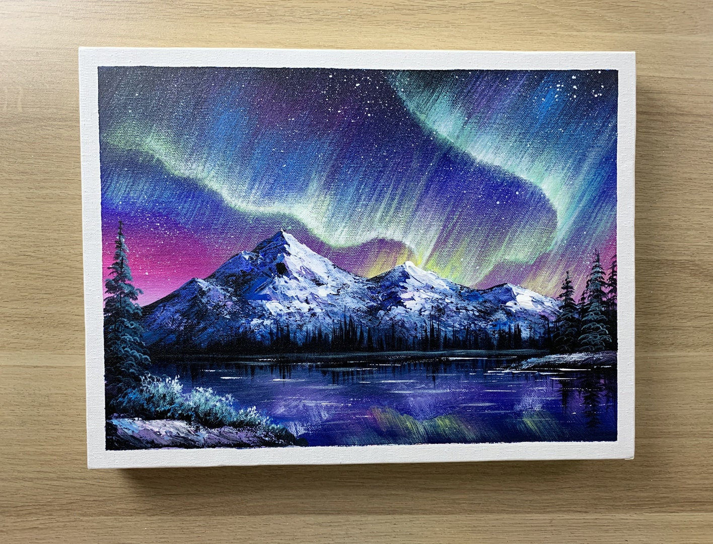 Daily Challenge #66 /Bob Ross Style Northern Lights Painting / Auror – Wowart