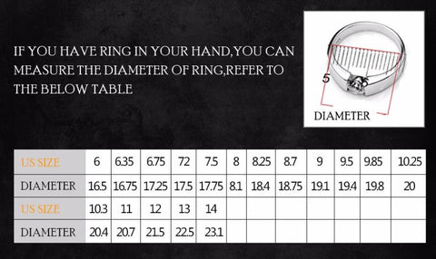 Women's Skull Ring Rhodium Plated Princess cut 10mm Black Zircon Zircon Women's Wedding Ring Punk Jewelry 