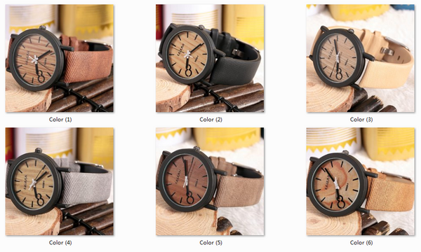 Simulation Wooden Watch Quartz Men Watches Casual Wooden Color Leather Strap Watch Wood Male Wristwatch Relogio Masculino