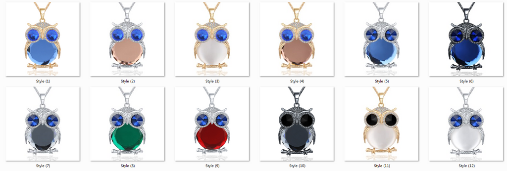 New Fashion Charms Crystal Owl Necklace Rhinestone Gem Cubic Zircon Diamond Long Chain Necklaces&Pendants Women Jewelry