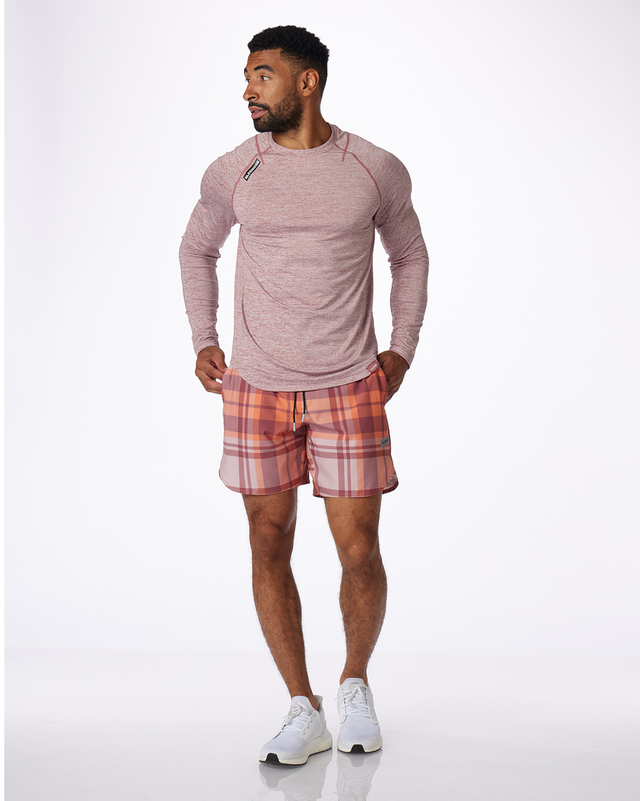 Luka Short Mauve Plaid