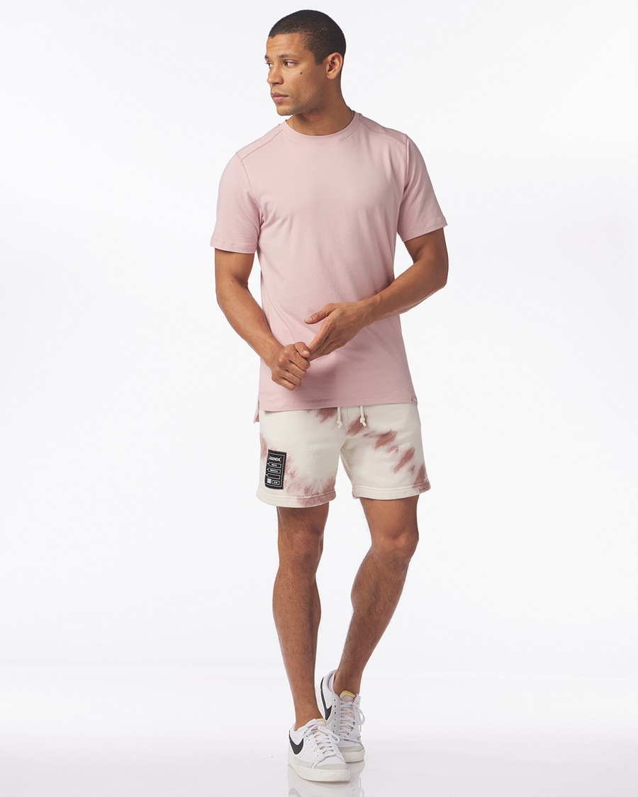 Fairfax Sweat Short Mauve Tie Dye Stripe