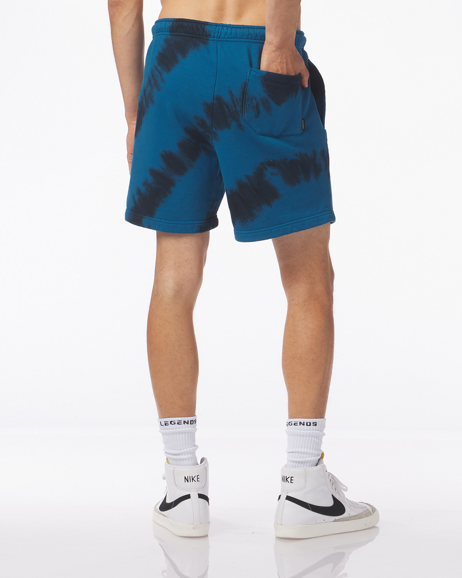 Fairfax Sweat Short Ink Blue Tie Dye Stripe