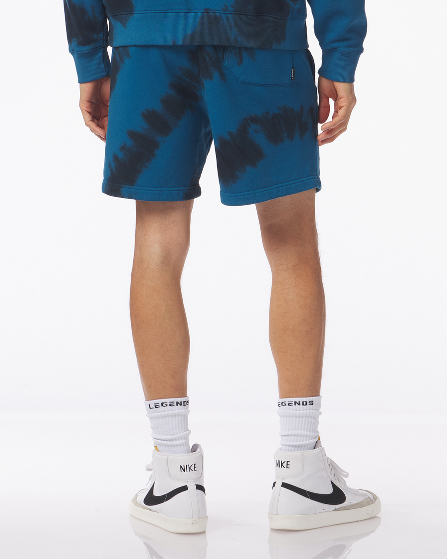 Fairfax Sweat Short Ink Blue Tie Dye Stripe