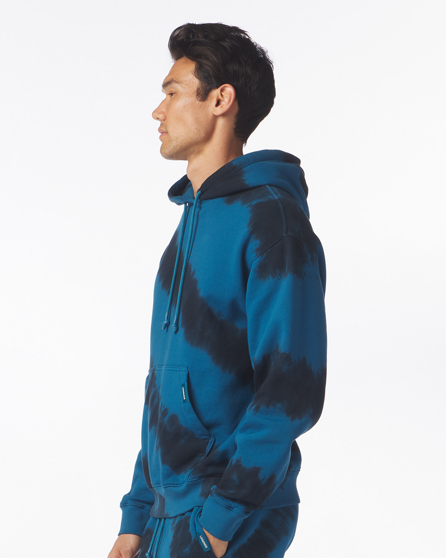 FairFax Hoodie Ink Blue Tie Dye Stripe