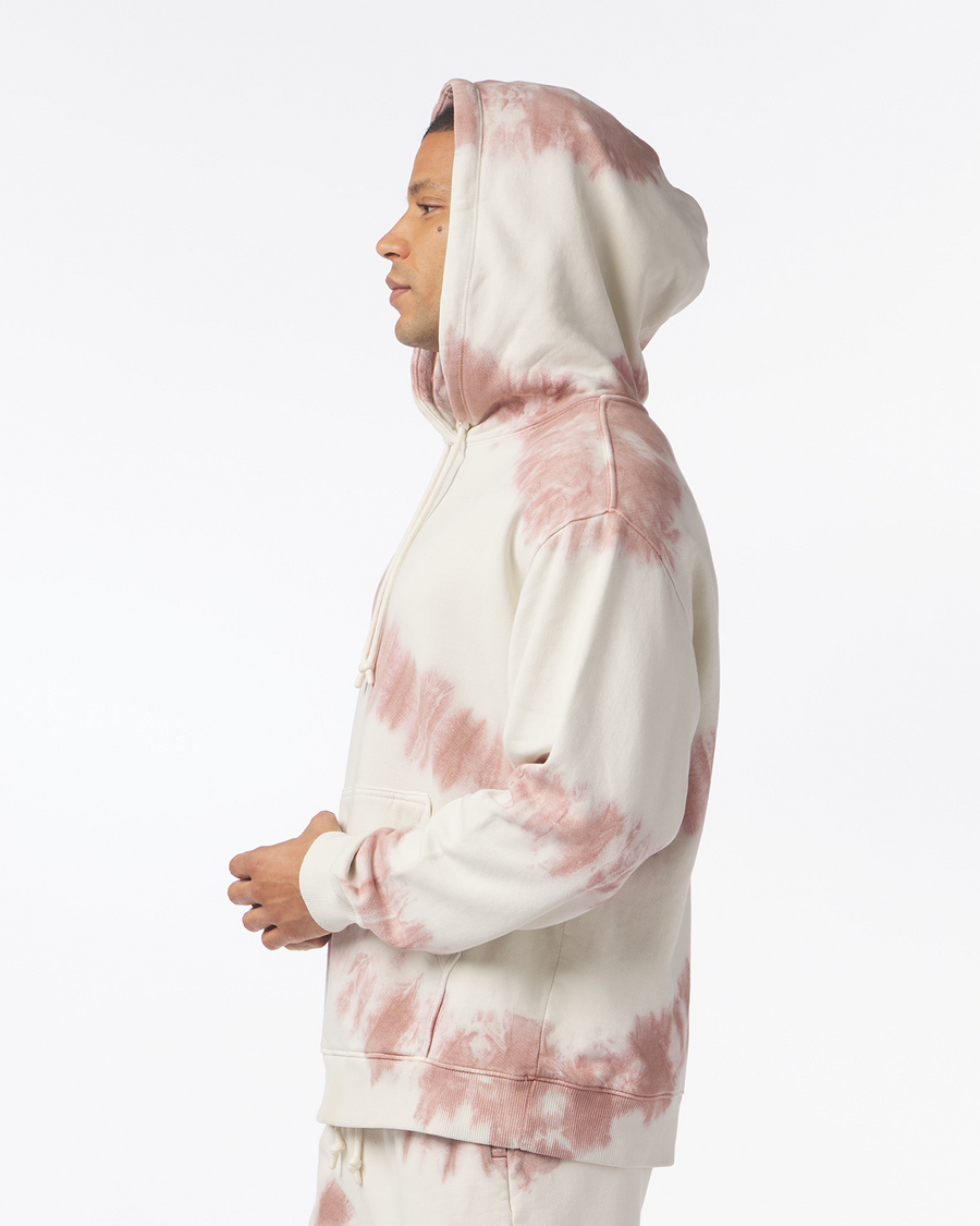 FairFax Hoodie Mauve Tie Dye Stripe