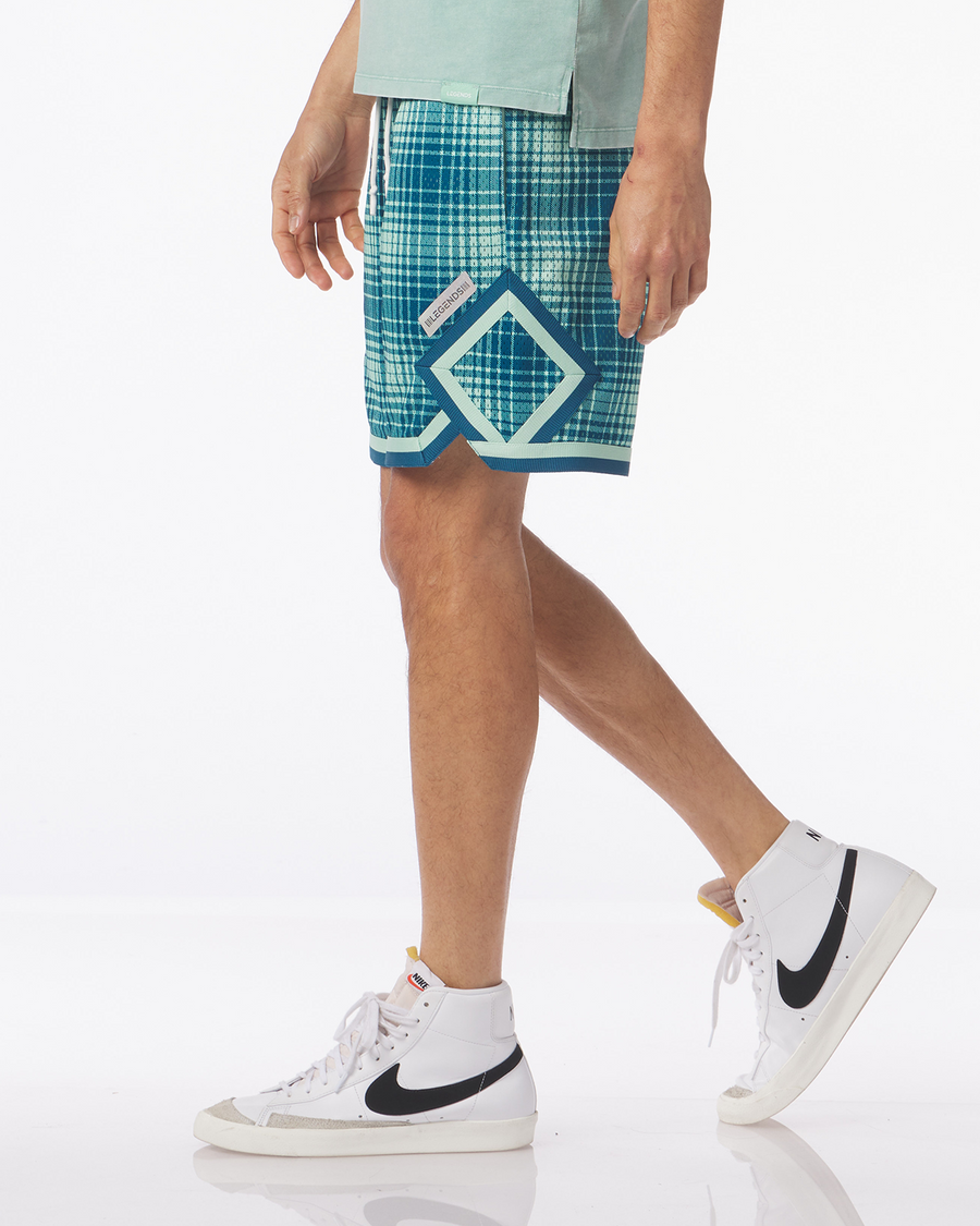 Crossover Short Pale Green Plaid