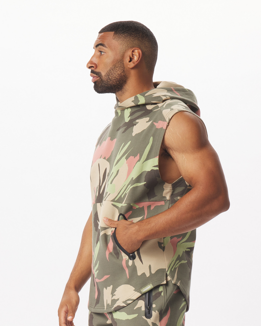 Precision Sleeveless Hoodie Floral Camo