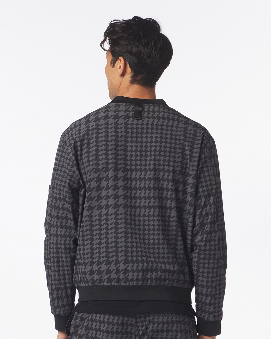 Carson Bomber Jacket Black Charcoal Houndstooth