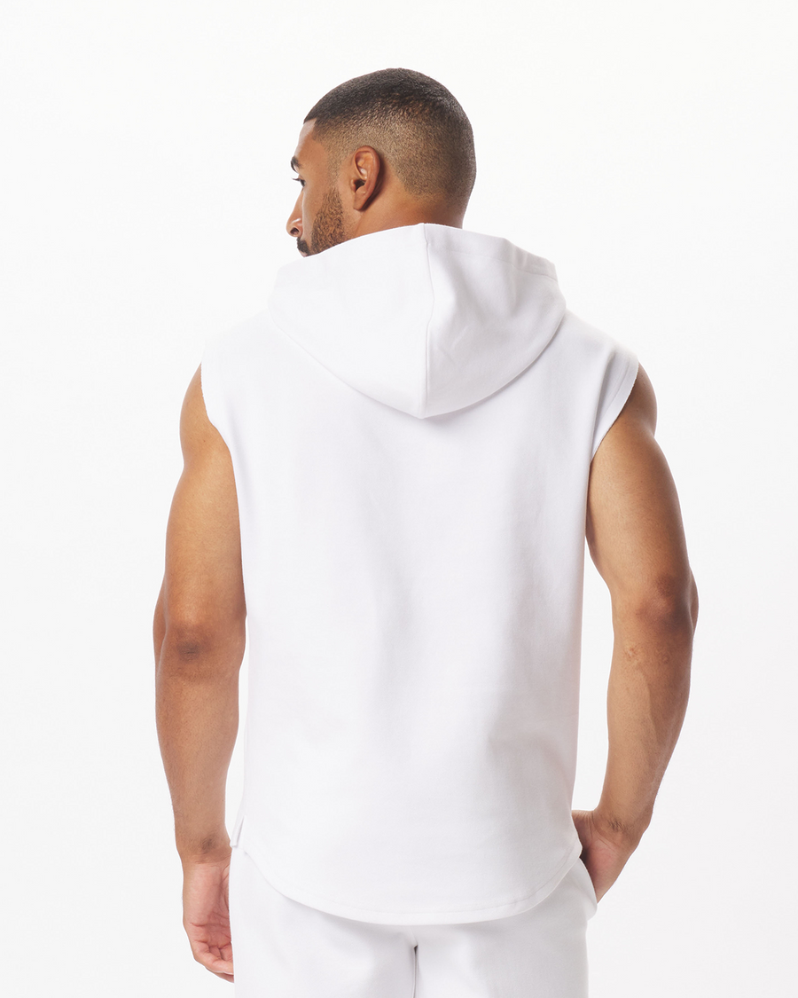 Precision Sleeveless Hoodie White