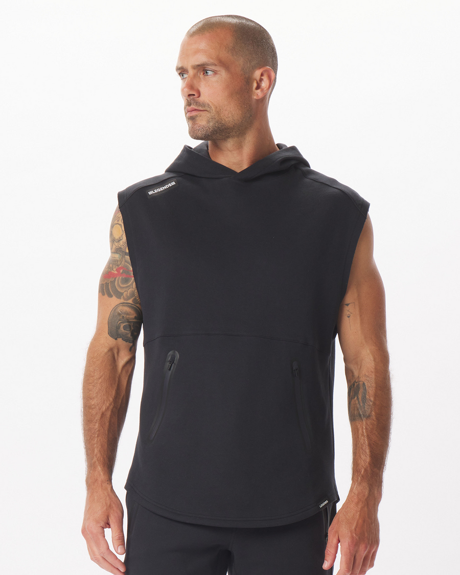 Precision Sleeveless Hoodie Washed Black