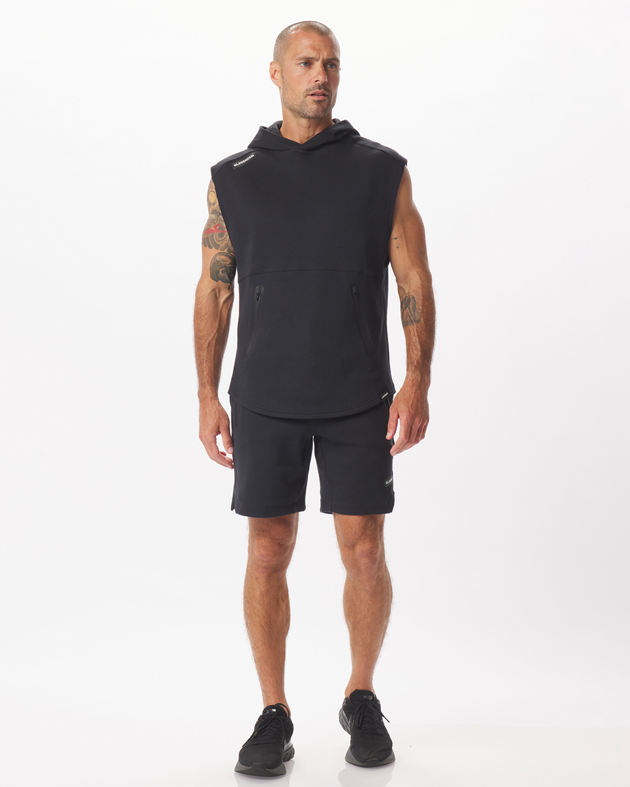 Precision Sleeveless Hoodie Washed Black