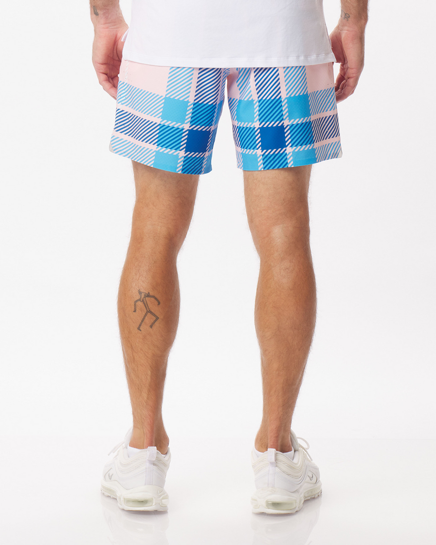 Relay Short Pale Pink Oversized Plaid